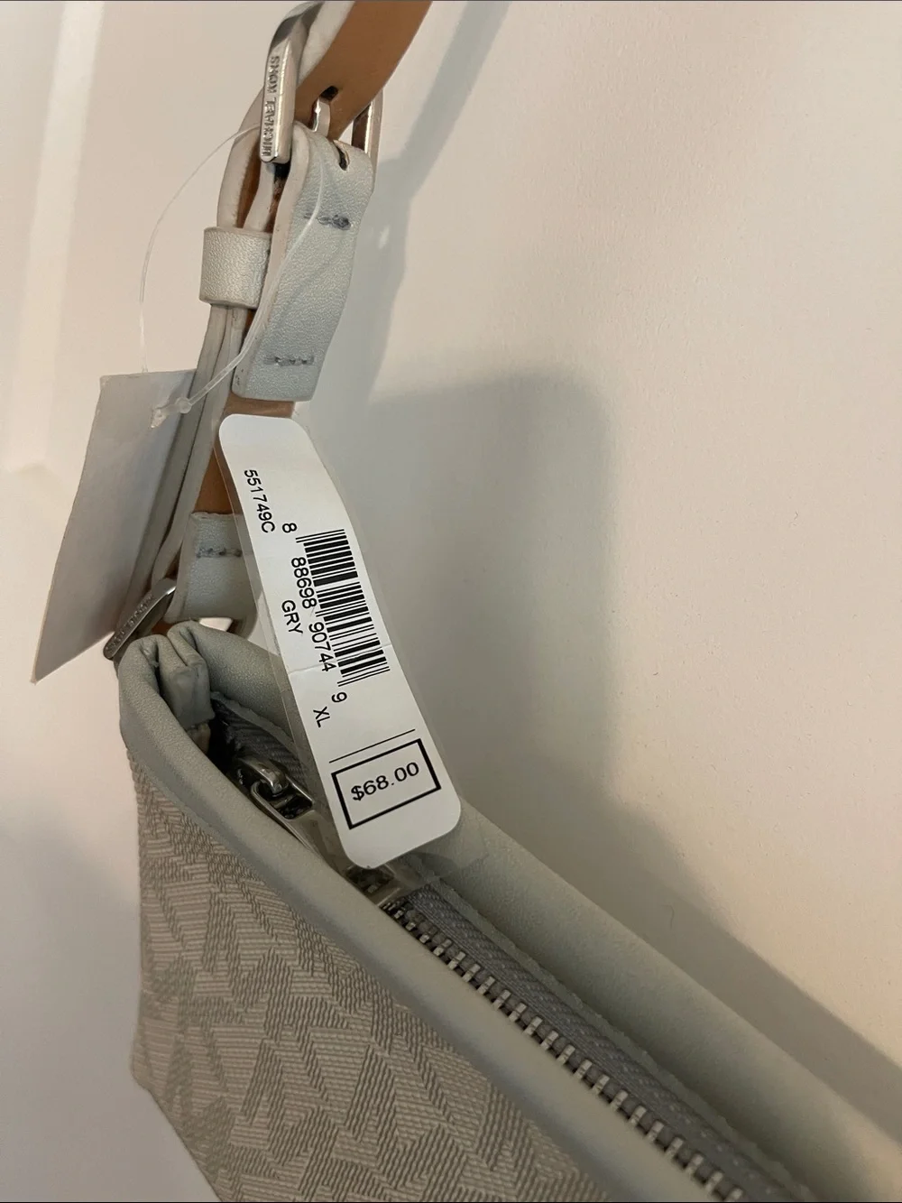 Michael Kors Cream Logo Belt Bag with Tan Strap